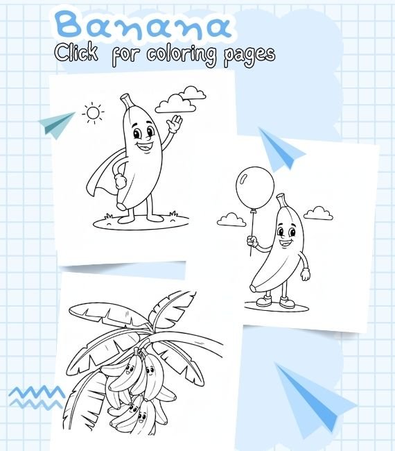 Banana Coloring Pages