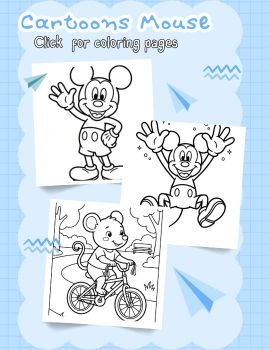 Cartoons Mouse Coloring Pages (Free PDF Printables)