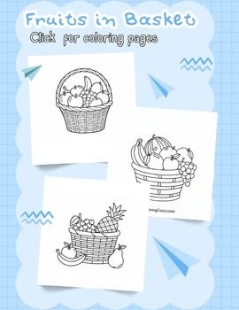 fruits in a basket coloring pages
