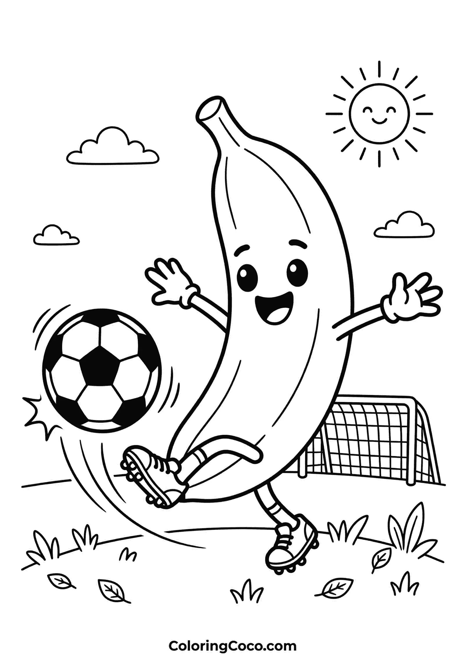 Banana playing football