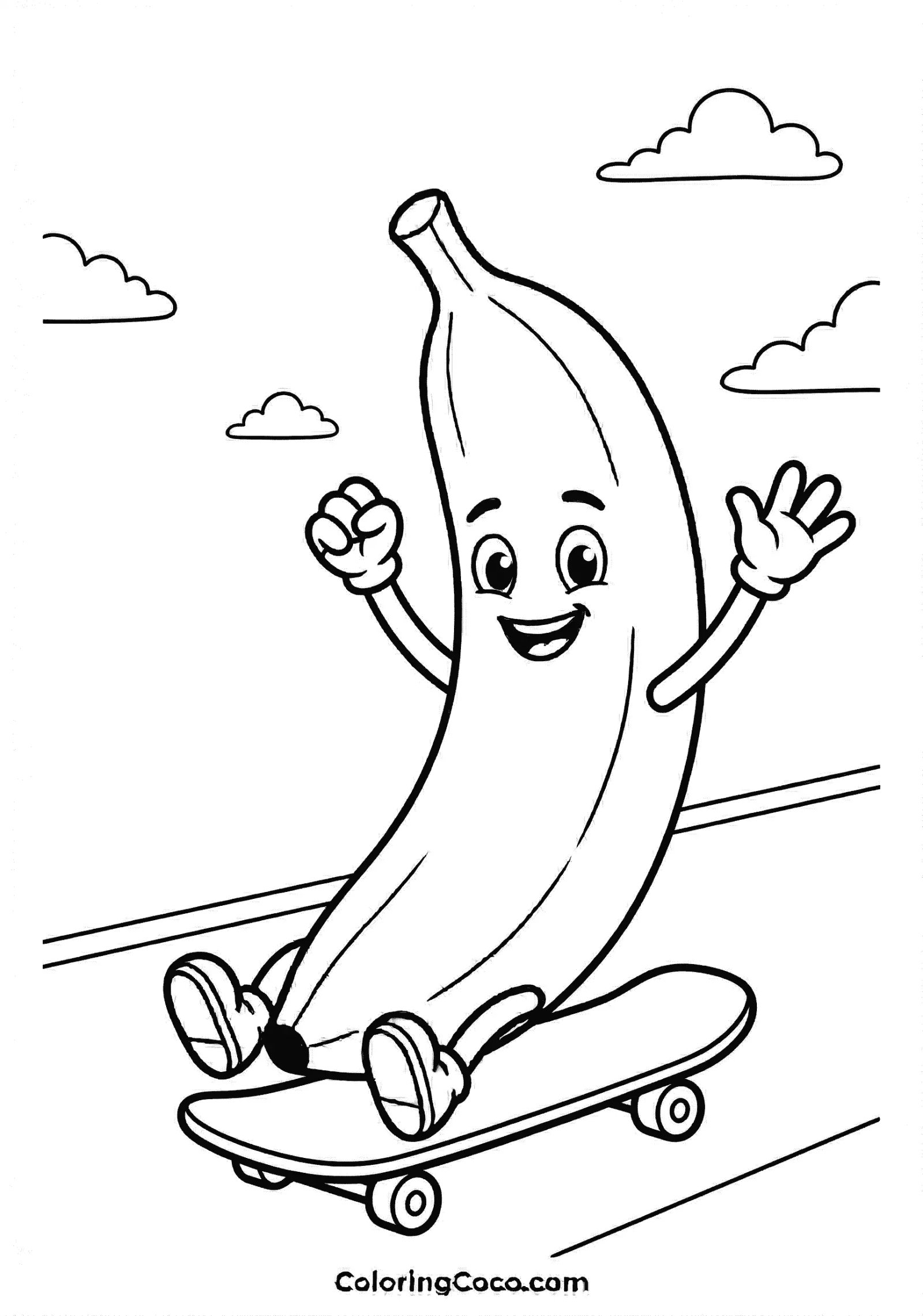 Banana riding skateboard