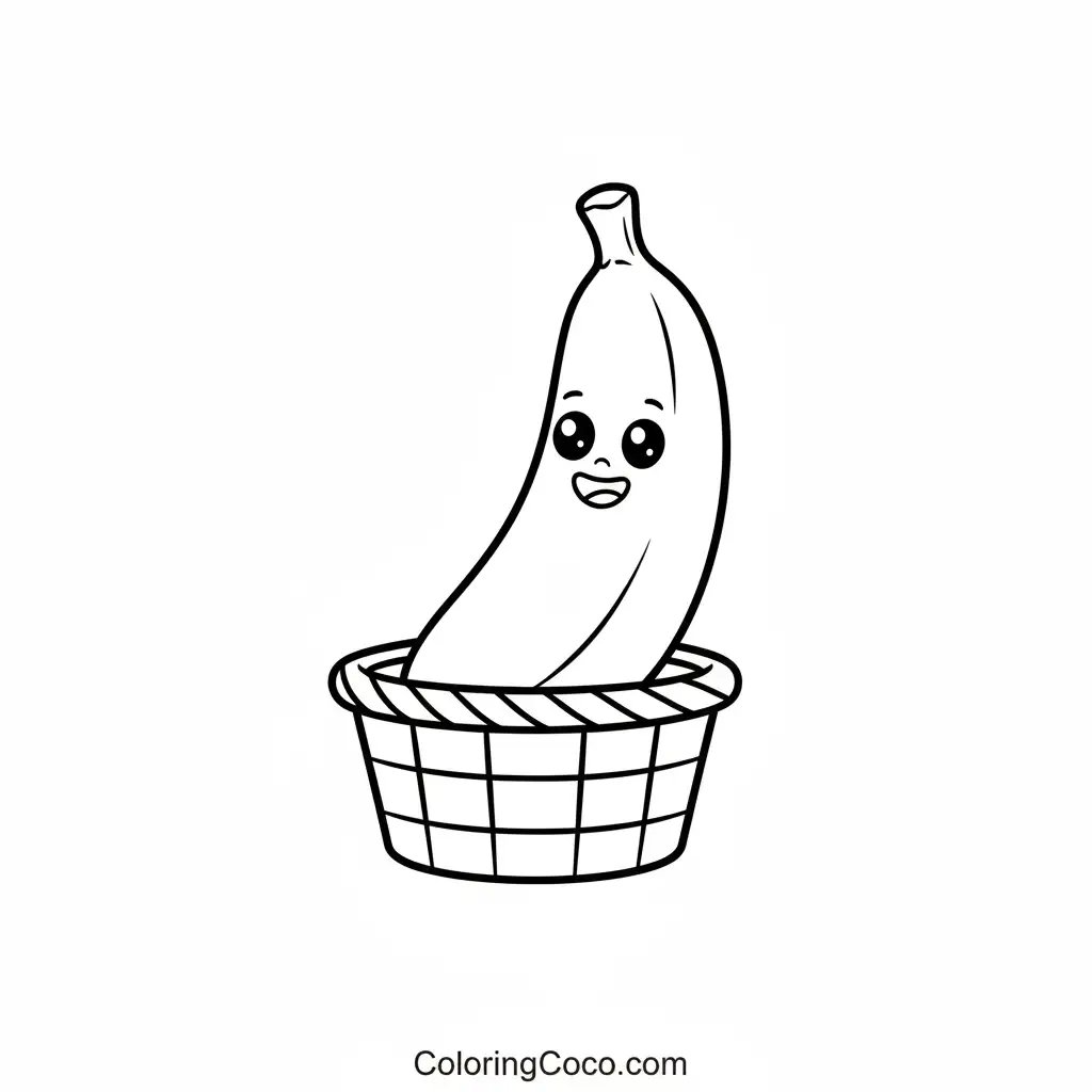 Cute Banana in Basket