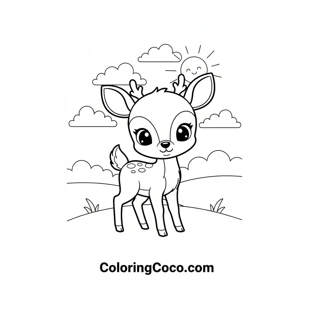 Cute deer standing alone