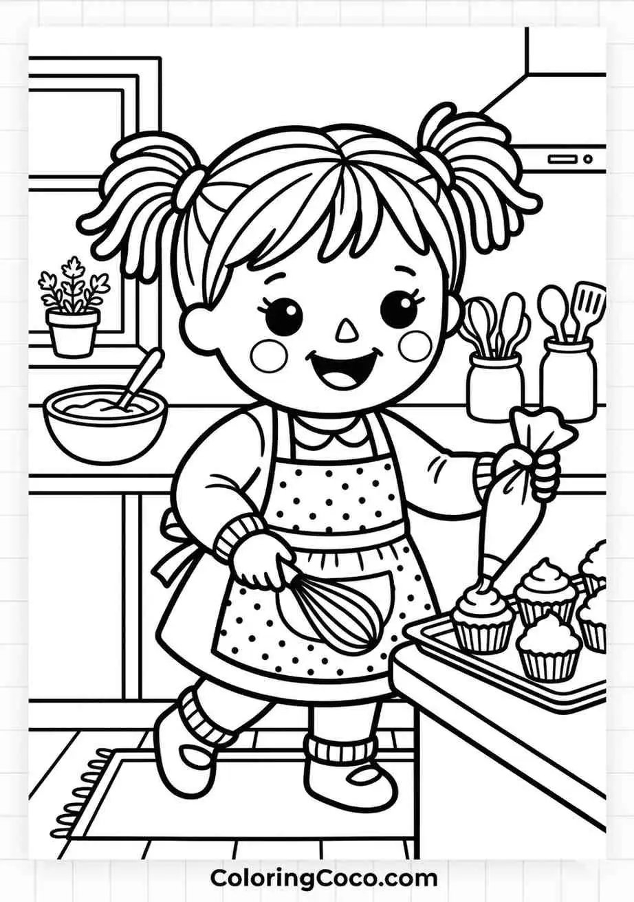 Cute Doll Cooking Food