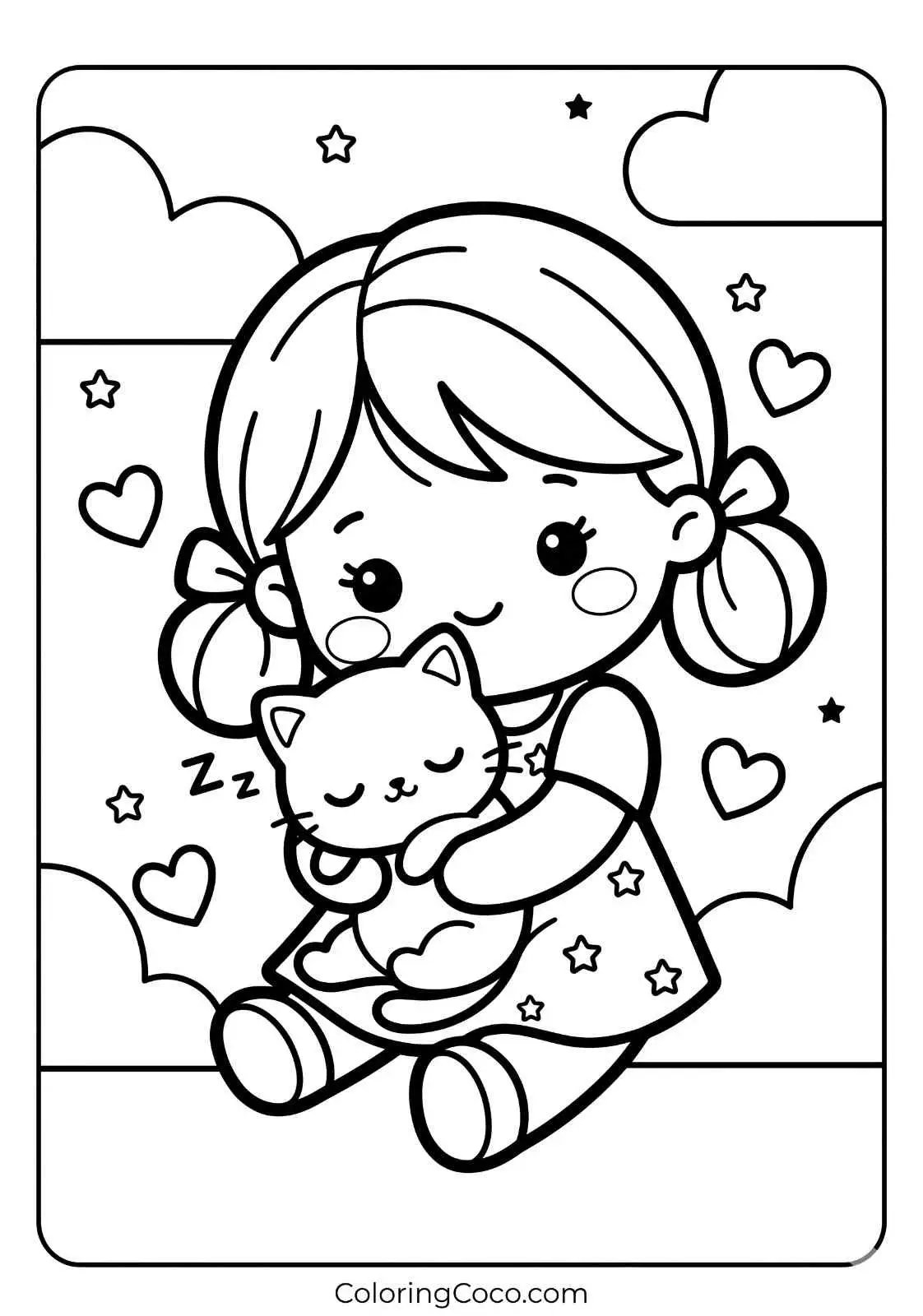 Cute Doll Holding Teddy