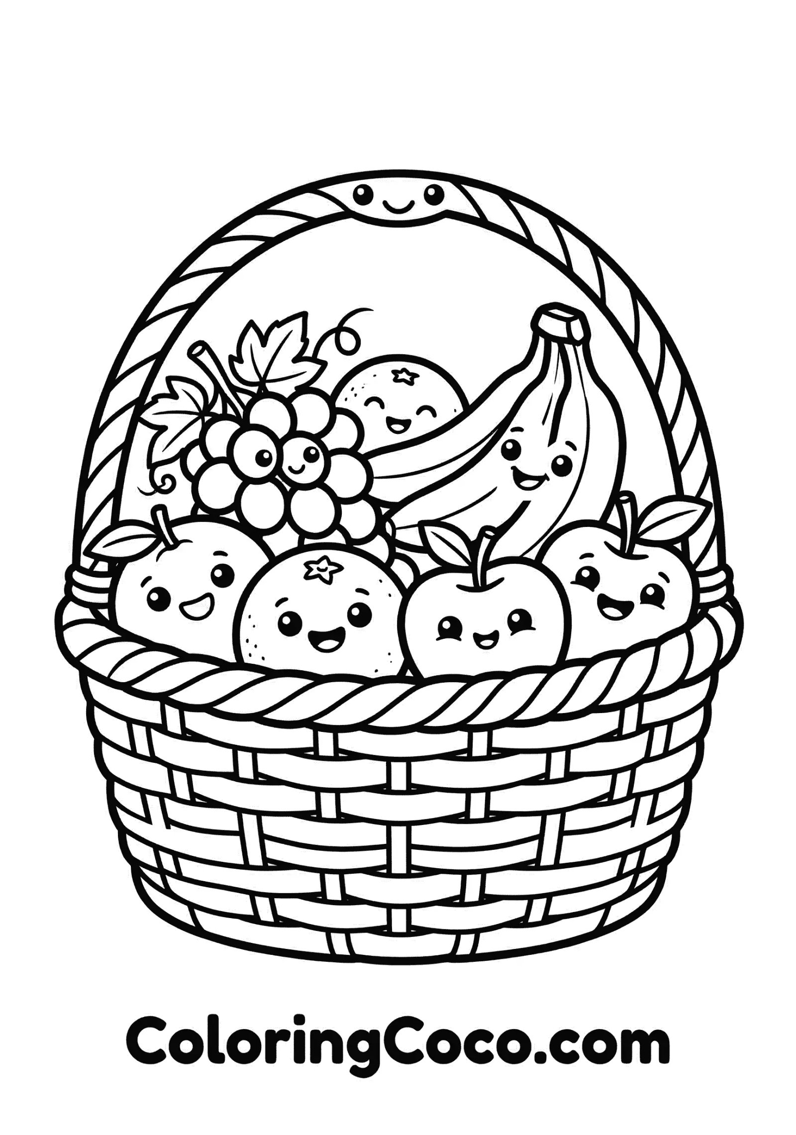 cute fruits in basket