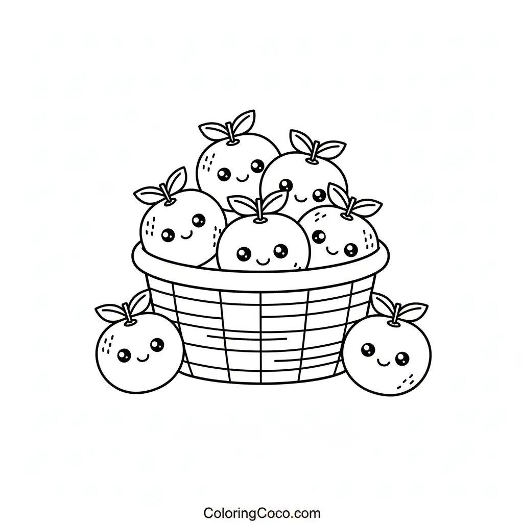 Cute Oranges in basket