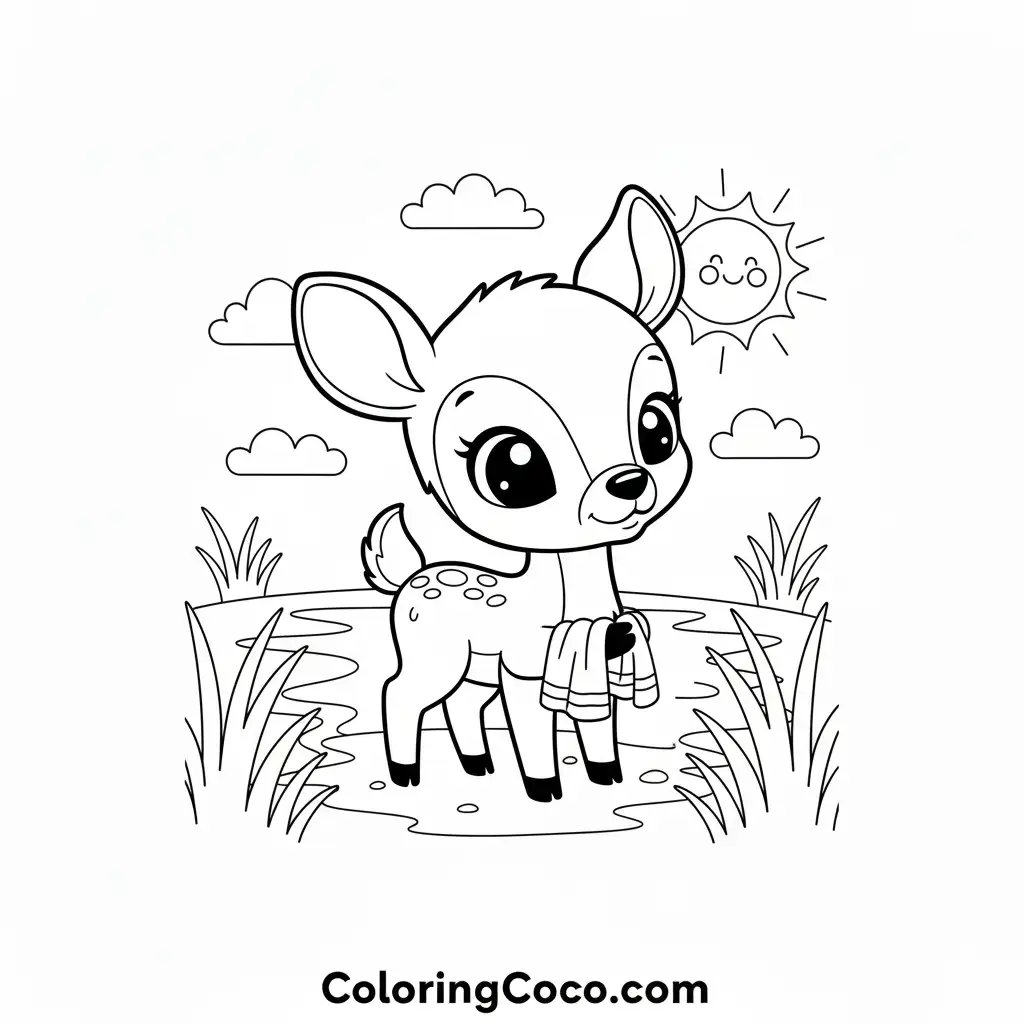 Deer standing in water