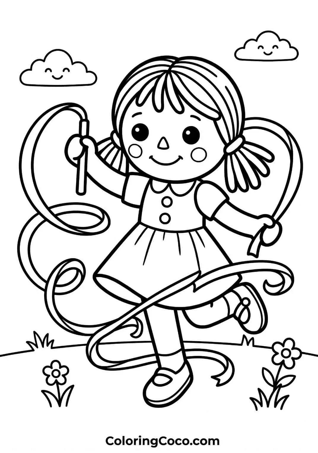 Doll Playing With Ribbon