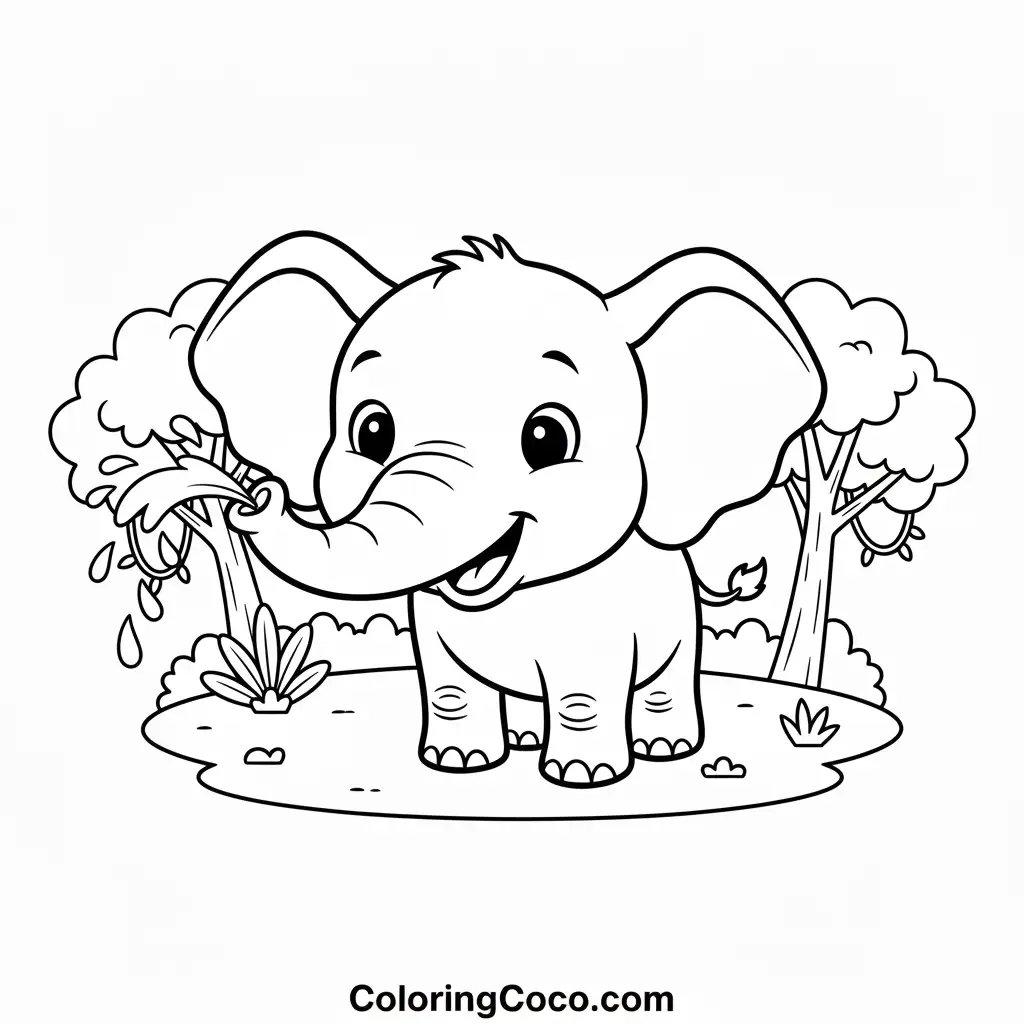 Elephant sprinking water