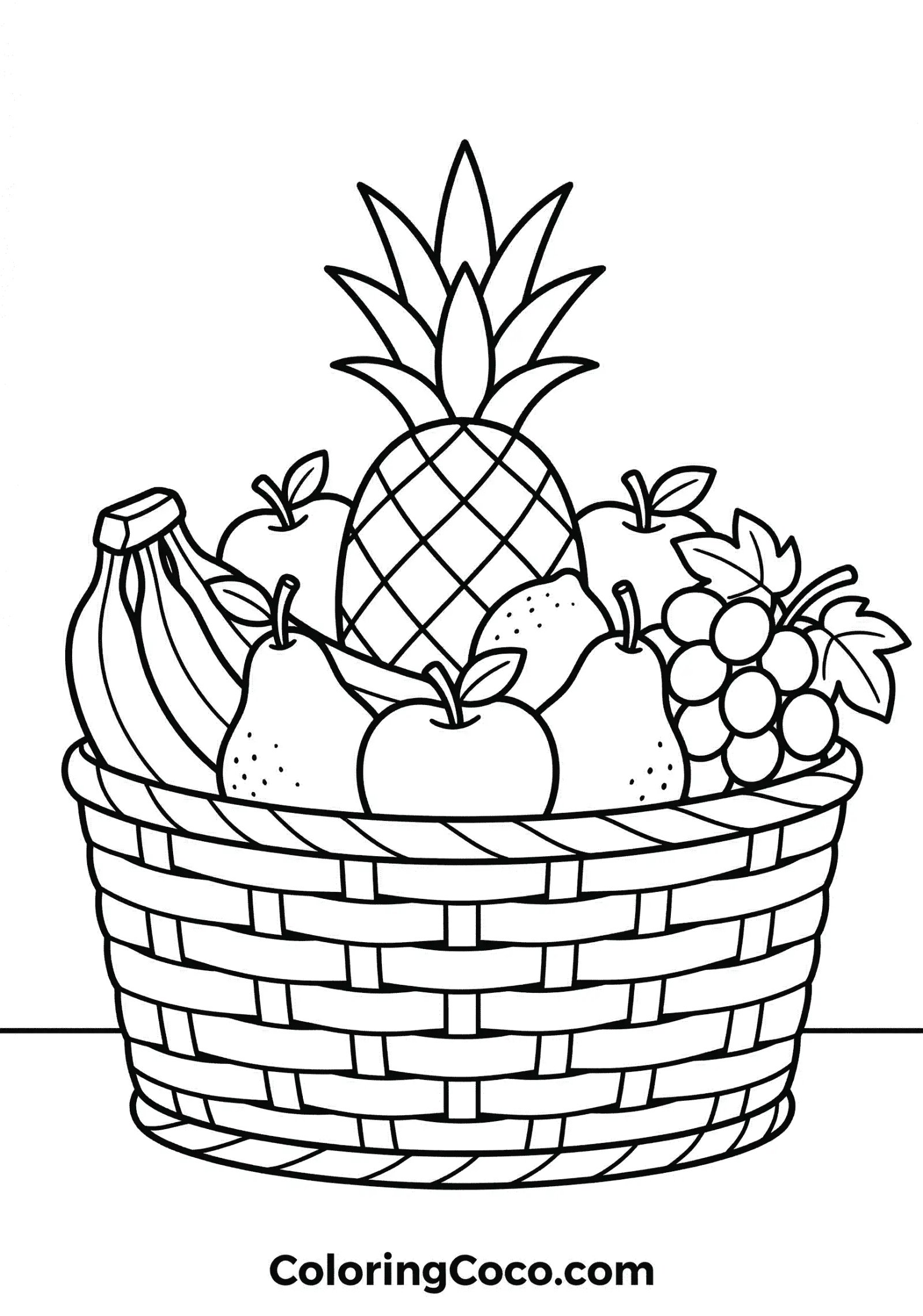 Fresh fruits in big basket