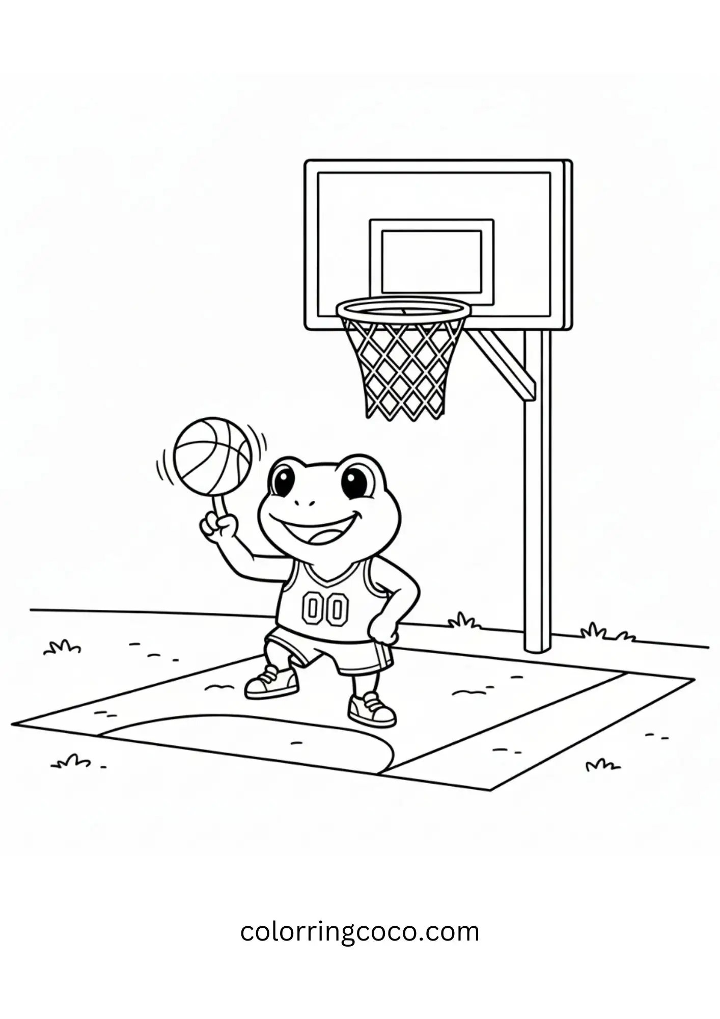 Frog Spinning Basketball on Finger