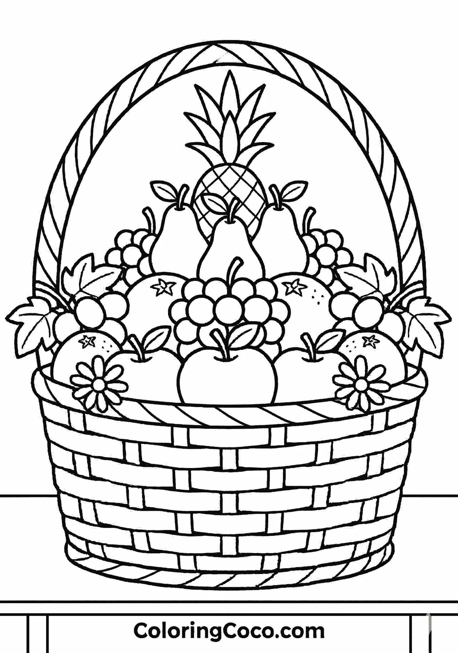 Fruits basket on table