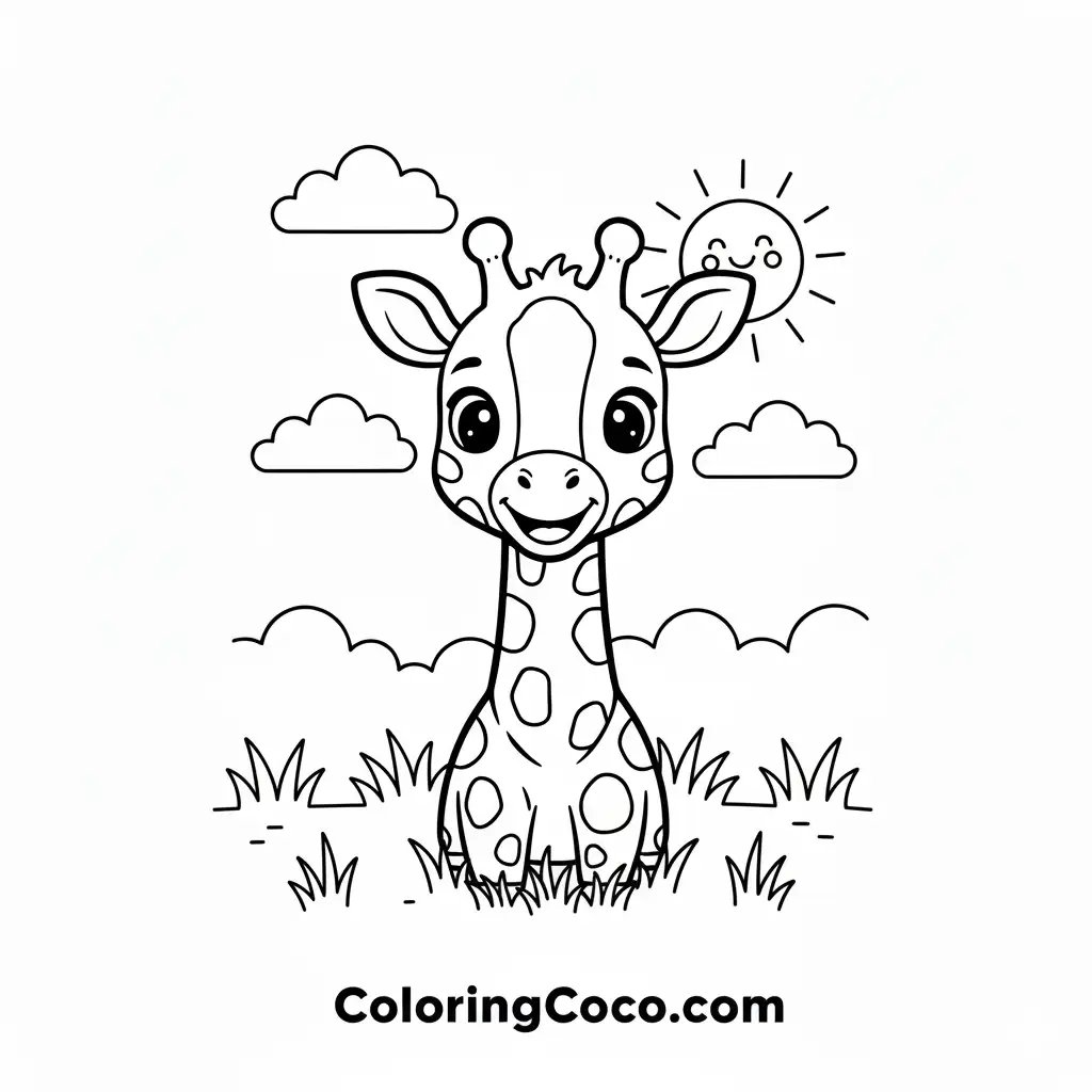 Giraffe standing in grass