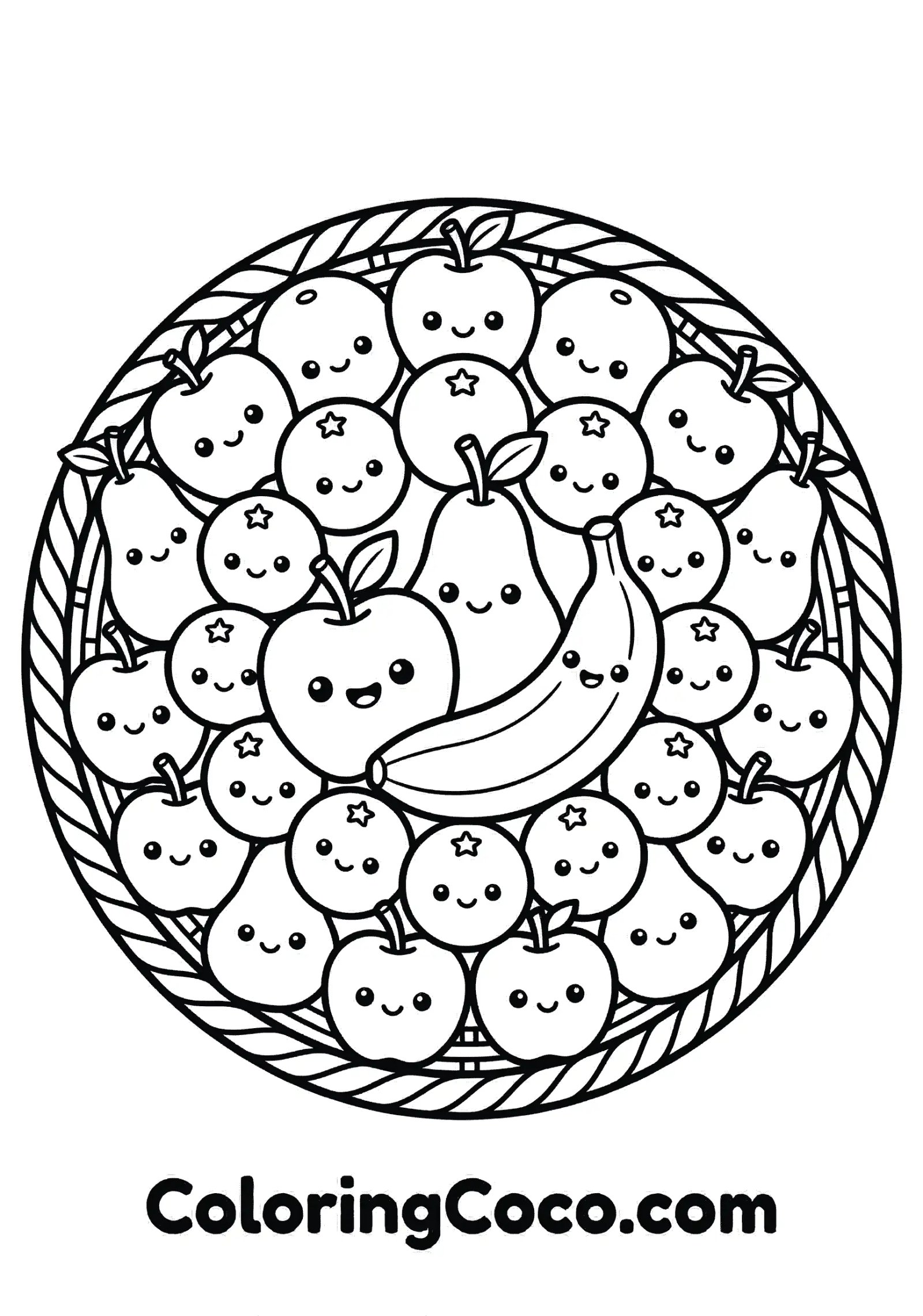 Large basket full of fruits