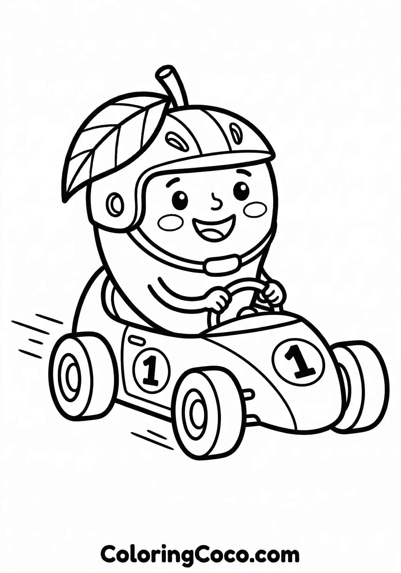 Mango driving racing car