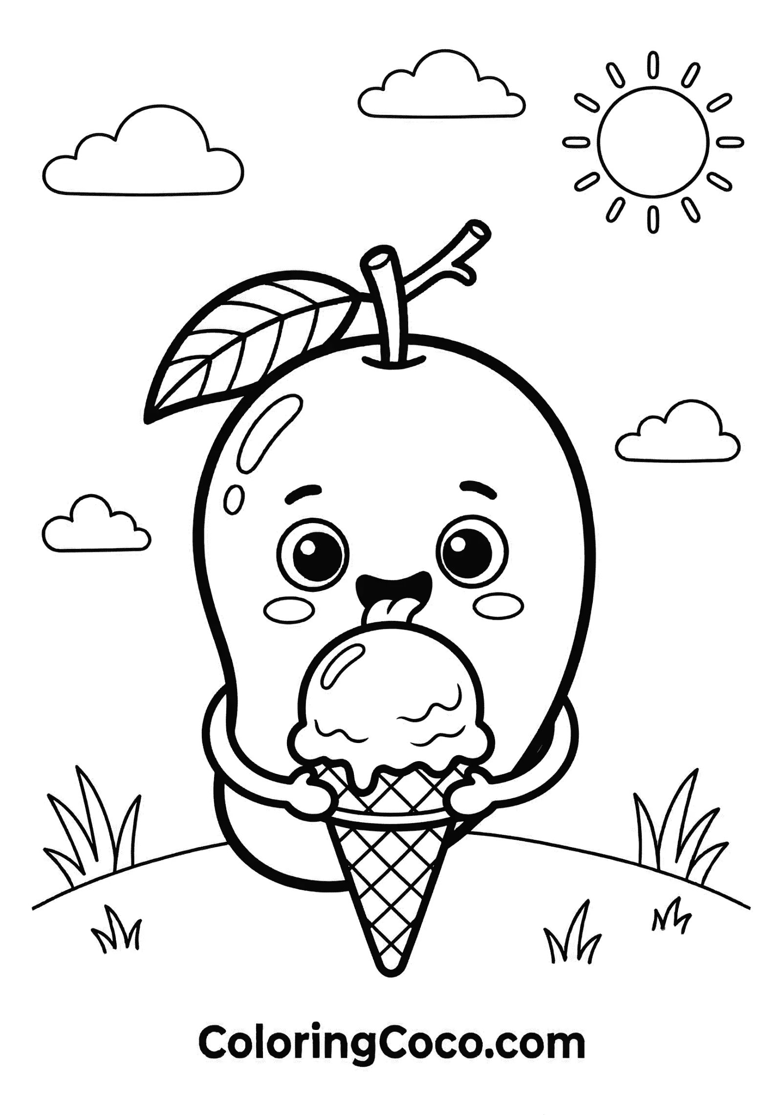 Mango eating Ice-cream