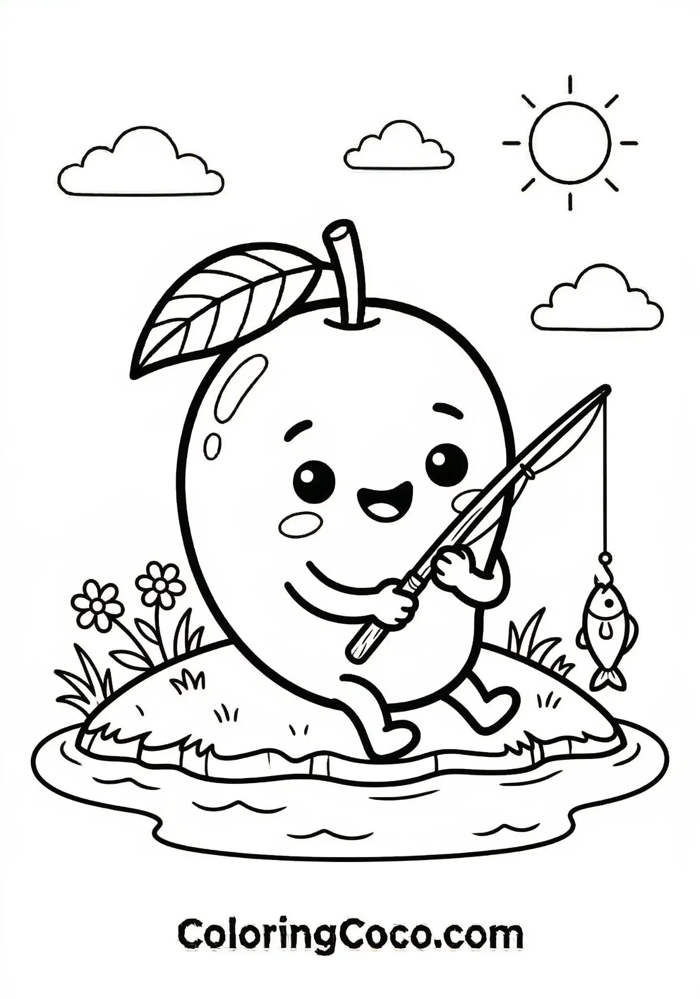Mango fishing in pond