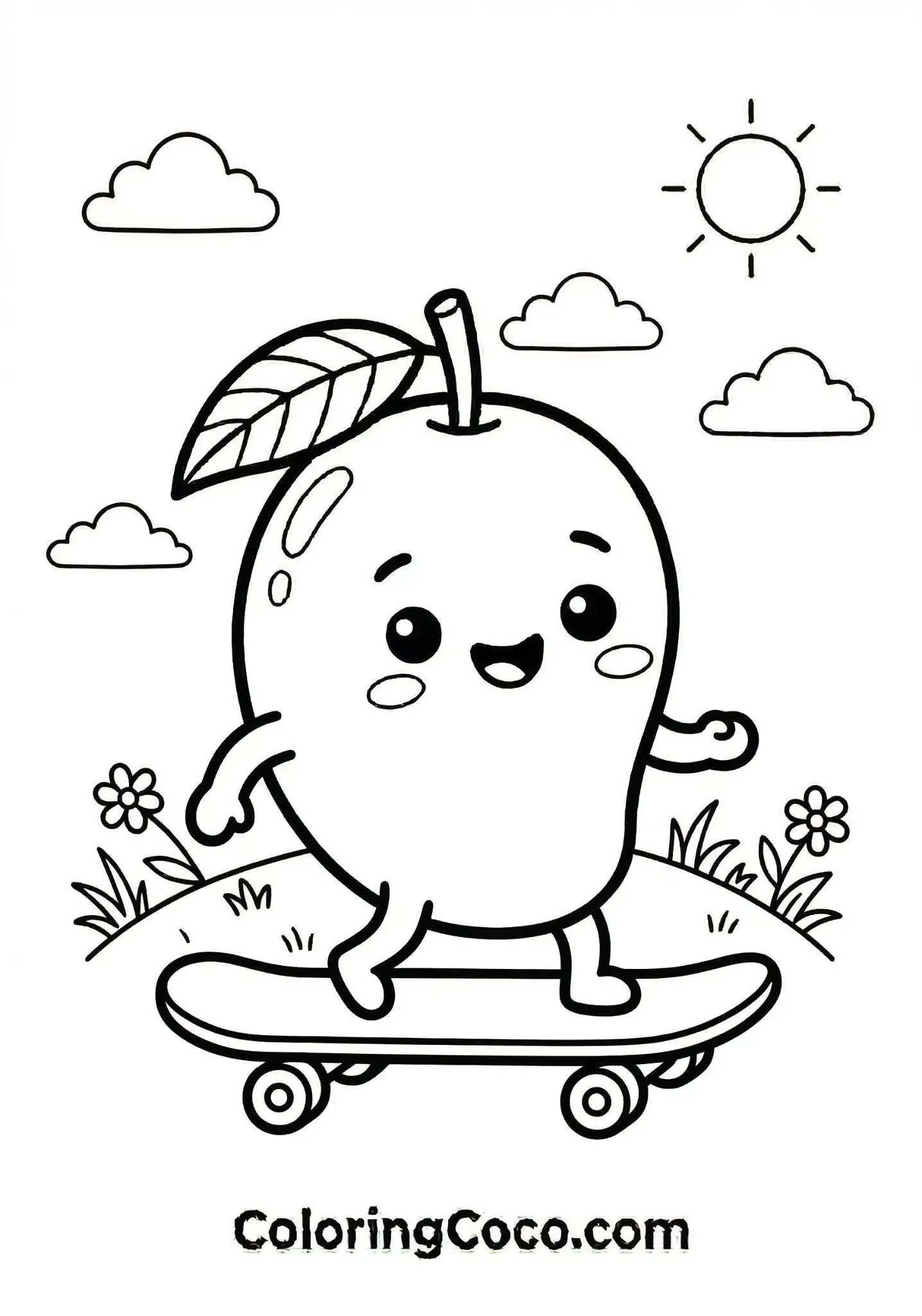 Mango on Skateboard