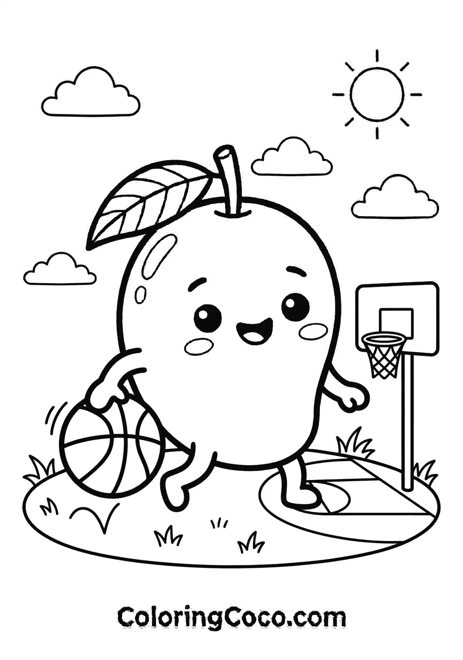 Mango playing basket-ball