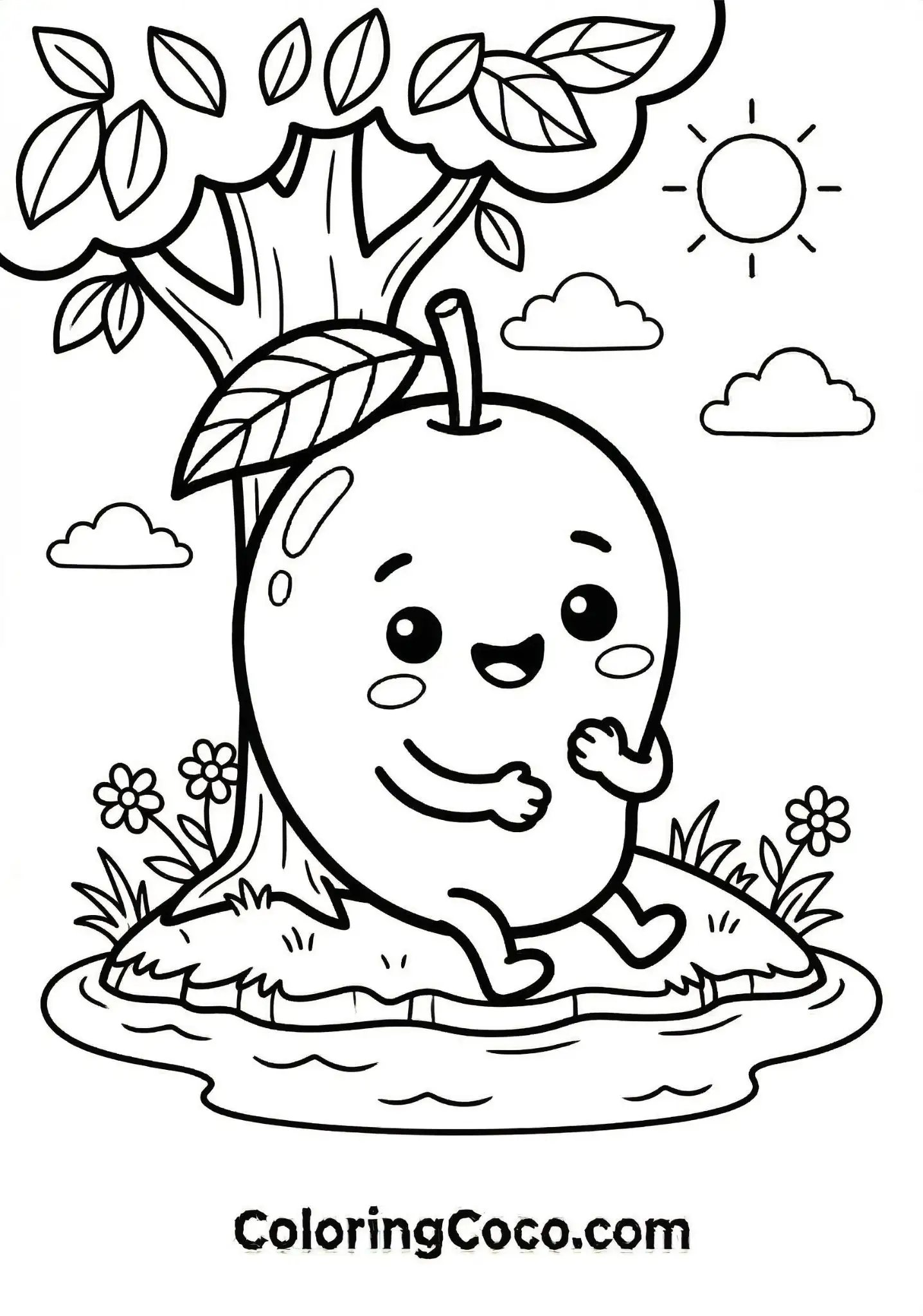Mango sitting under tree