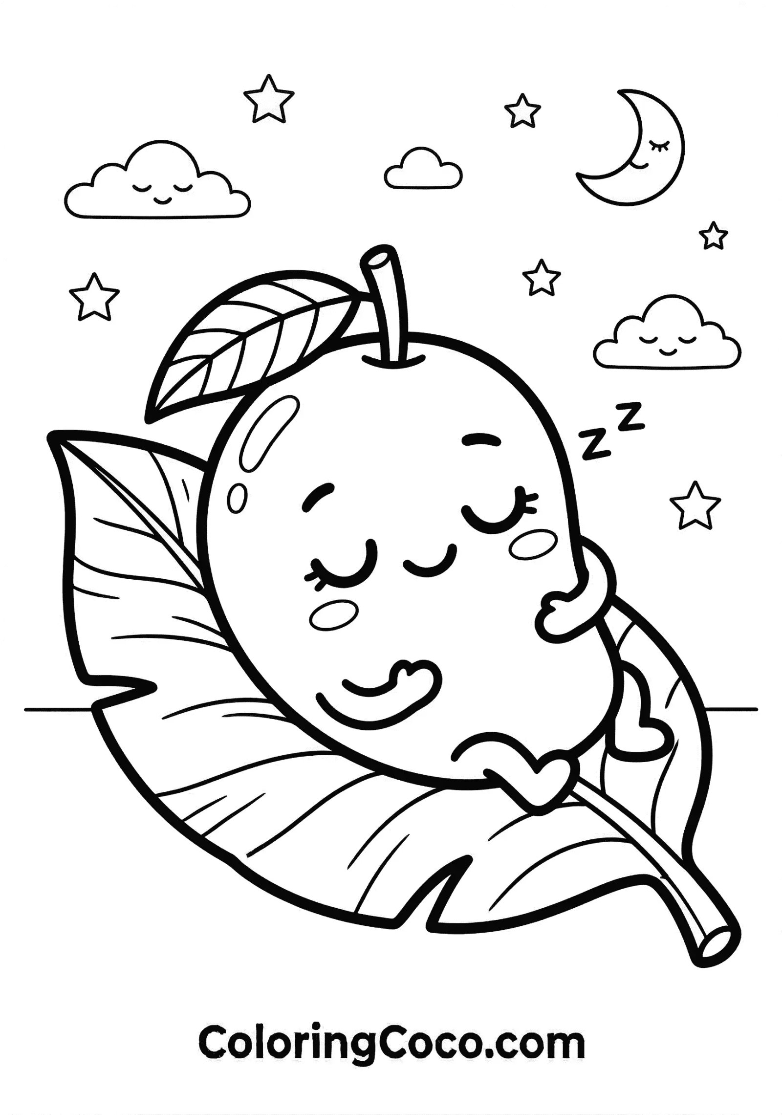 Mango sleeping on leaf