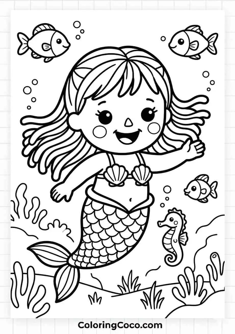 Mermaid Doll Coloring Page
