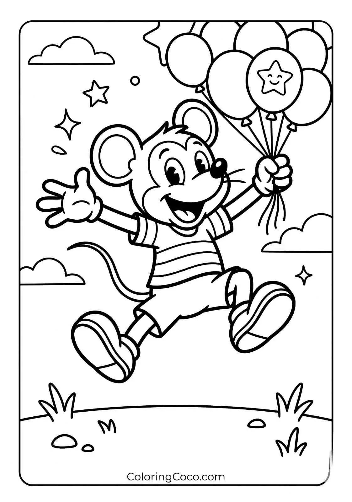 Mouse Playing with balloons