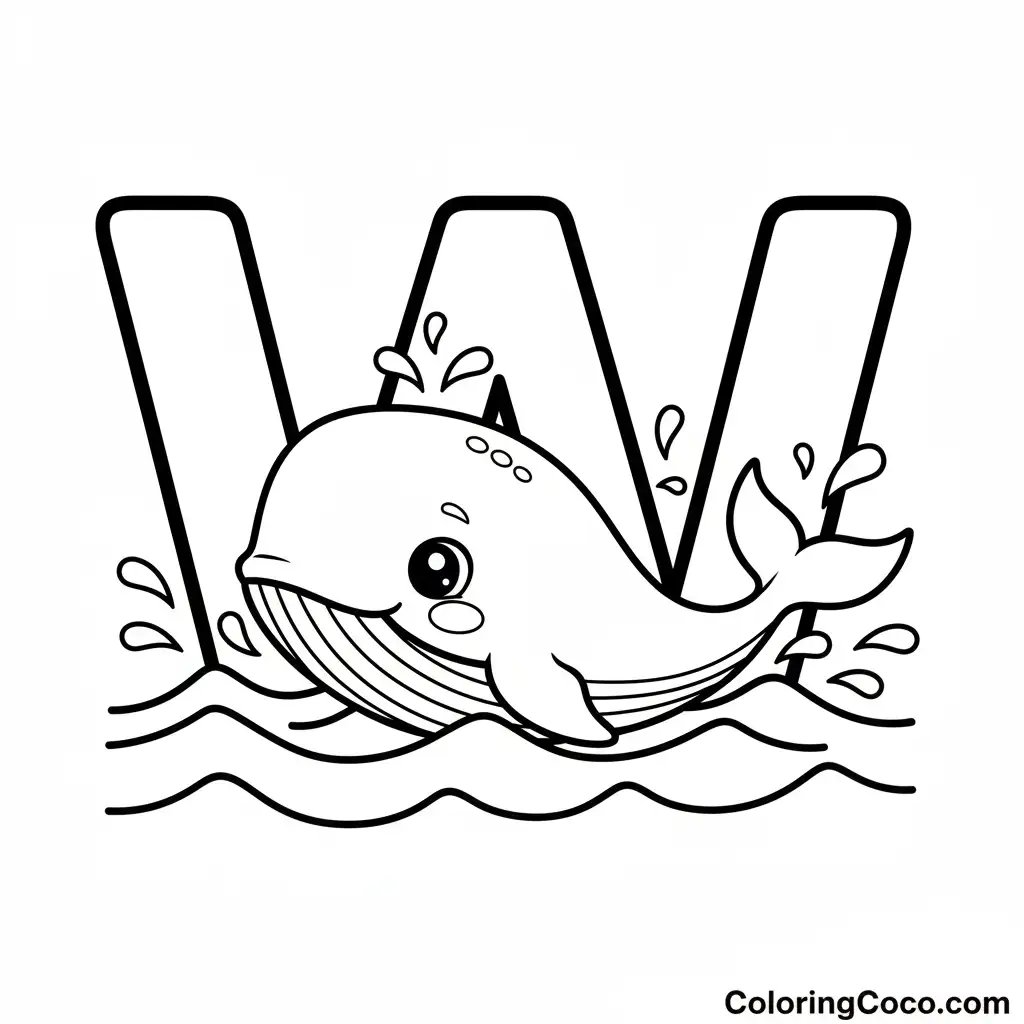 'W' for whale and water